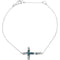 Diamond Sideways Cross Pendant Rhodium Plate 14k White Gold Necklace, 18" (3/8 Cttw)