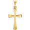 Rounded Edge Cross 14k Yellow Gold Pendant (26X14MM)