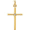 White Sapphire Inset Cross 14k Yellow Gold Pendant (22.65x11.4MM)