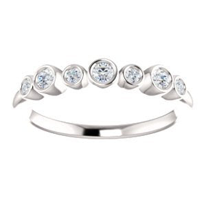 Diamond 7-Stone 3.25mm Ring, Rhodium-Plated 14k White Gold (.08 Ctw, G-H Color, I1 Clarity)