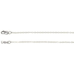 1.2mm 14k White Gold Cable Chain, 18"