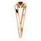 Mozambique Garnet and Diamond Bypass Ring, 14k Rose Gold (.125 Ctw, G-H Color, I1 Clarity)