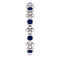 Chatham Created Blue Sapphire Beaded Ring, Rhodium-Plated 14k White Gold, Size 7