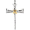 Two-Tone Nail Cross Sterling Silver and 14k Yellow Gold Pendant (59.5X35.25MM)