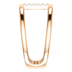 Diamond Negative Space Ring, 14k Rose Gold, Size 7 (.04 Ctw, G-H Color, I1 Clarity)