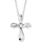 Diamond Infinity Cross Sterling Silver Necklace, 16"-18" (.02 Ct, G-H Color, I1 Clarity)