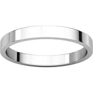 14k White Gold Slim-Profile Flat 2.5mm Band