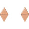 Geometric Triangle Stud Earrings, 14k Rose Gold