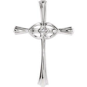 Diamond Cross 14k White Gold Pendant