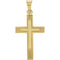 Cross with Embossed Cross Inside the Cross 14k Yellow Gold Pendant