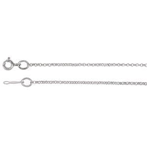 1.5mm Rhodium-Plated 14k White Gold Rolo Chain, 30"