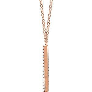 Diamond 'V' 14k Rose Gold Pendant Necklace, 18" (.16 Cttw)