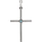 Swiss Blue Topaz Rope-Trim Cross Rhodium-Plated 14k White Gold Pendant (31.95x16.3MM)