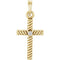 Diamond Rope-Trim Cross 14k Yellow Gold Pendant (.015 Ct, G-H Color, I1 Clarity)