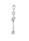 Tubular Cross Rhodium-Plated 14k White Gold Pendant (24.25X15.00 MM)