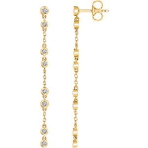 Diamond Chain Earrings, 14k Yellow Gold (1/3 Ctw, Color H+, Clarity I1)
