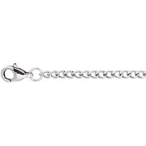 14k White Gold Necklace Extender Safety Chain (1.00mm)
