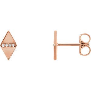 Diamond Geometric Earrings, 14k Rose Gold (.025 Ctw, GH Color, I1 Clarity)