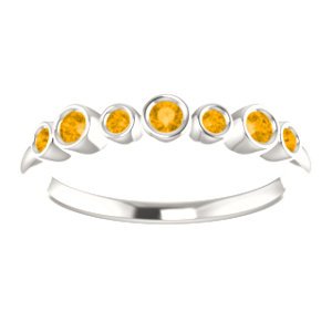 Citrine 7-Stone 3.25mm Ring, Sterling Silver