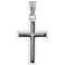 Rugged Cross Brushed 14k White Gold Pendant (30X20MM)