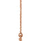 Petite Bead Trim Bar Necklace, 14k Rose Gold, 16-18"