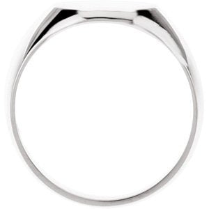 Mens Sterling Silver Solid Oval Signet Ring, Size 6 to 7, 16.00 X 14.00 mm