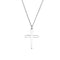 Nail Cross Rhodium Plated Sterling Silver and Yellow Gold Plate Necklace, 24"