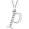 Diamond Initial 'p' Lowercase Letter Rhodium-Plate 14k White Gold Pendant Necklace, 16" (.04 Ctw GH, I1)