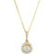 Diamond Halo Round Pendant Necklace in 14k Yellow Gold, 18" (1/2 Cttw)