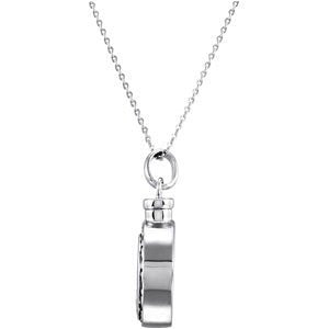 Moon and Star 'So Far Yet So Close' Ash Holder Necklace, Rhodium Plate Sterling Silver, 18"