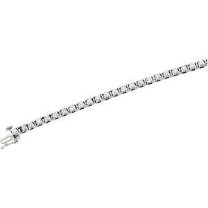 Diamond Line Bracelet, Rhodium-Plated 14k White Gold, 7" (2.2 Cttw, GH Color , I1 Clarity )