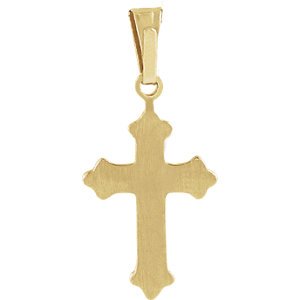 Treflee Youth Cross 14k Yellow Gold Pendant (13X9MM)