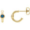 Alexandrite J-Hoop Earrings, 14k Yellow Gold