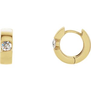 Diamond Solitaire Hoop Earrings, 14k Yellow Gold (1/2 Ctw, Color G-H, Clarity I1)