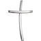 Slim-Profile Curved Cross Rhodium-Plated 14k White Gold Pendant (32.00X19.25 MM)