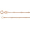 1mm 14k Rose Gold Solid Beaded Curb Chain, 16"