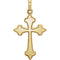 Fleur-De-Lis Hollow Cross 14k Yellow Gold Pendant (32.2X17.7MM)