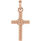 Rope Cross 14k Rose Gold Pendant (17.5X11.3 MM)