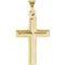 Inlay Cross 14k Yellow Gold Pendant (17.00X12.00 MM)