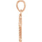 Beaded Botonee Cross 14k Rose Gold Pendant (19.20X8.90 MM)