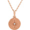 Diamond Starburst Necklace in 14k Rose Gold, 16-18" (.08 Ctw, Color G-H, Clarity I1)