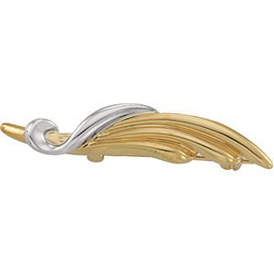 14k Yellow Gold and 14k White Gold Fashion Swirl Brooch