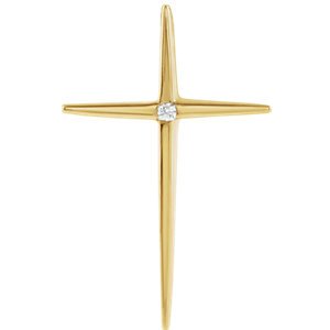 Diamond Cross 14k Yellow Gold Pendant