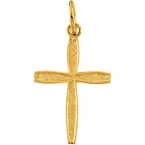 Petite Youth Cross 14k Yellow Gold Pendant (14X10MM)