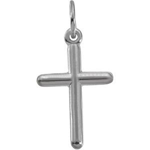 Western Cross Rhodium-Plated 14k White Gold Pendant (16.8X9MM)