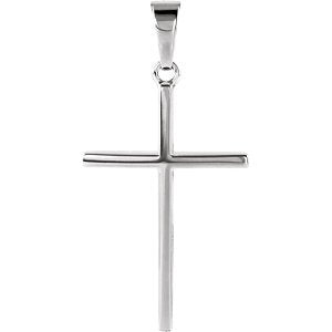 Men's Chapel Cross 14k White Gold Pendant