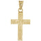 Rugged Cross Brushed 18k Yellow Gold Pendant (30X20MM)