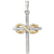 Diamond Infinity-Inspired Cross Pendant, Rhodium-Plated 14k White and Yellow Gold (.06 Ctw, Color G-H, Clarity I1)