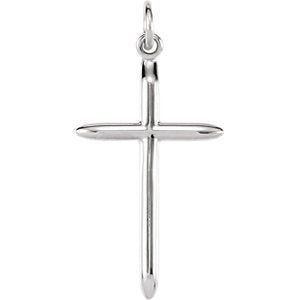 Pointed Cross Sterling Silver Pendant (25X15MM)