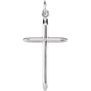 Suffering Cross 14k White Gold Pendant